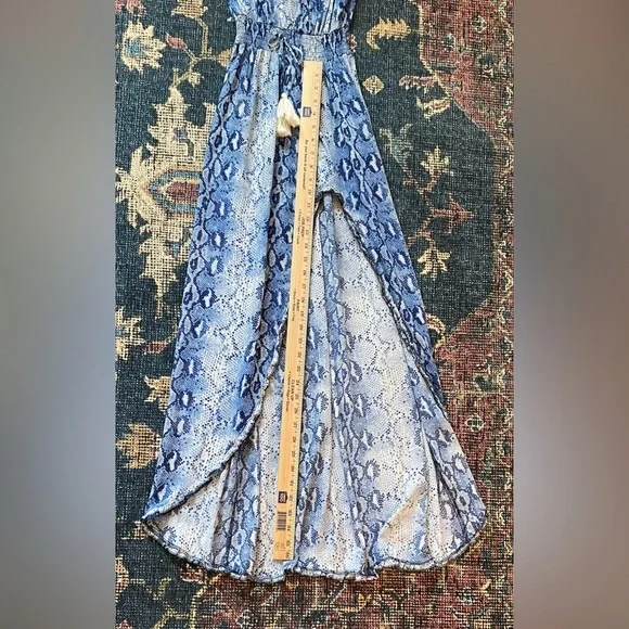 SURF GYPSY BLUE SNAKE SKIN PRINT MAXI DRESS‎ SIZE SMALL - Picture 8 of 9